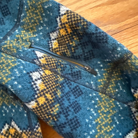 North Face Gordon Lyons Novelty 1/4 Zip Size L summit Gold Landscape Knit Print - Picture 6 of 7